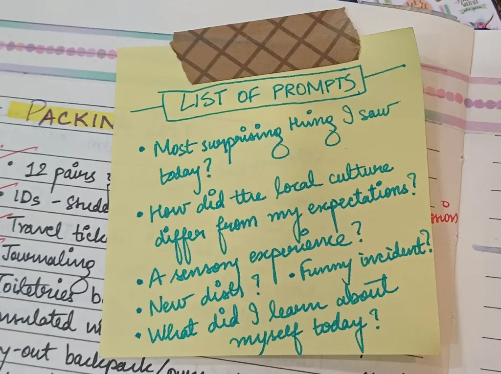 How to Make a Travel Journal - Step 5: Create a List of Prompts