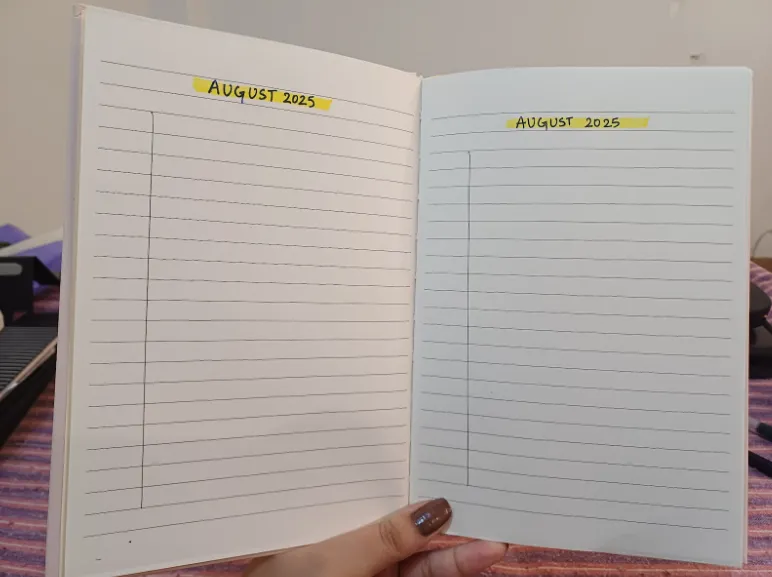 Alternative Calendar Layouts-Vertical List Monthly Log-Draw a vertical line down the page
