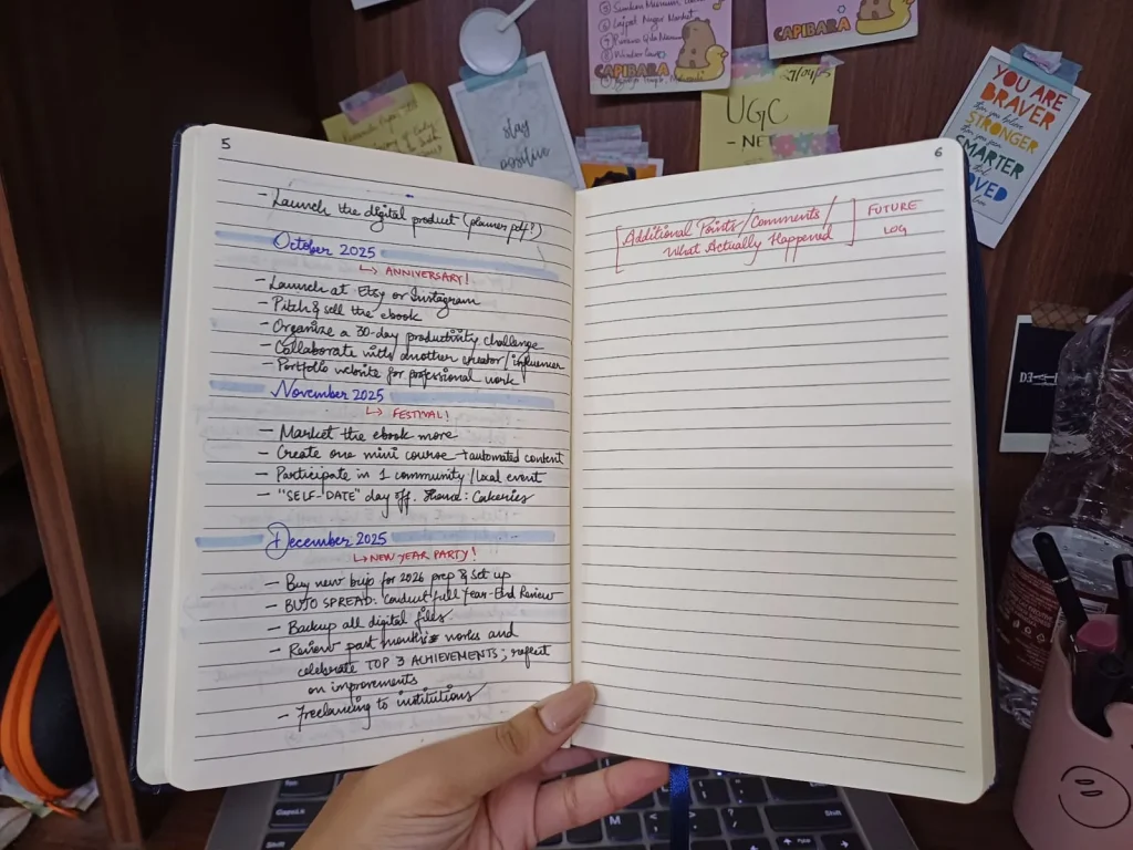 How to Make a Bullet Journal on Lined Paper-Step 3 Create the Future Log