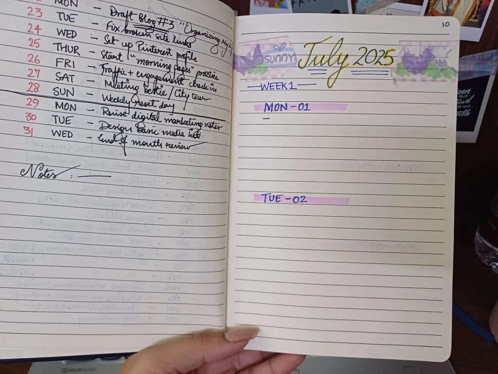 How to Make a Bullet Journal on Lined Paper-Step 5 Start Your Daily Logs