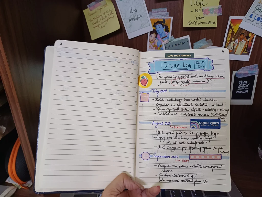 How to write a bullet journal-The Future Log