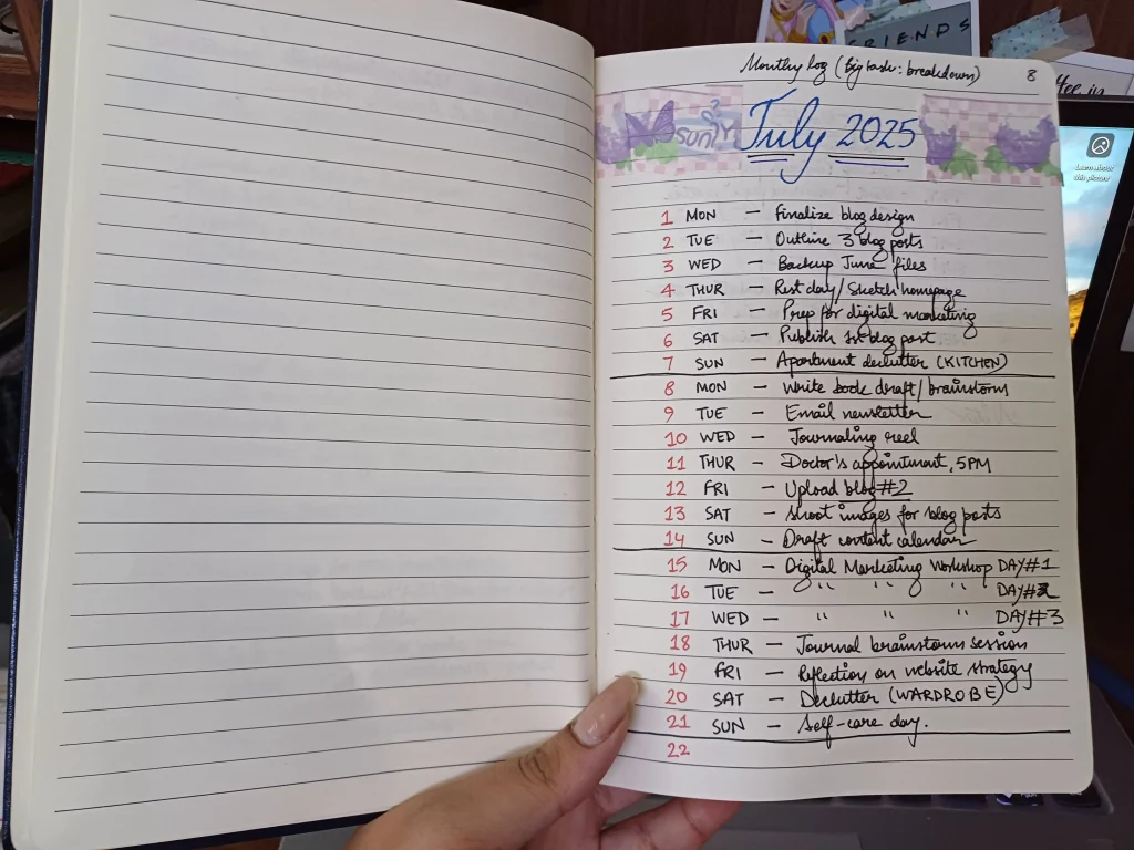 How to write a bullet journal-The Monthly Log-3