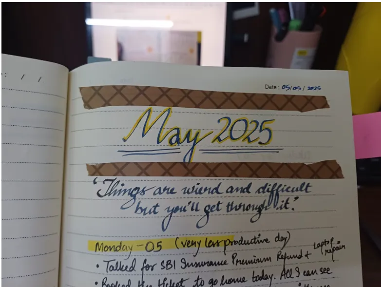 Aesthetic Journaling Ideas - Start with a Washi Tape Border