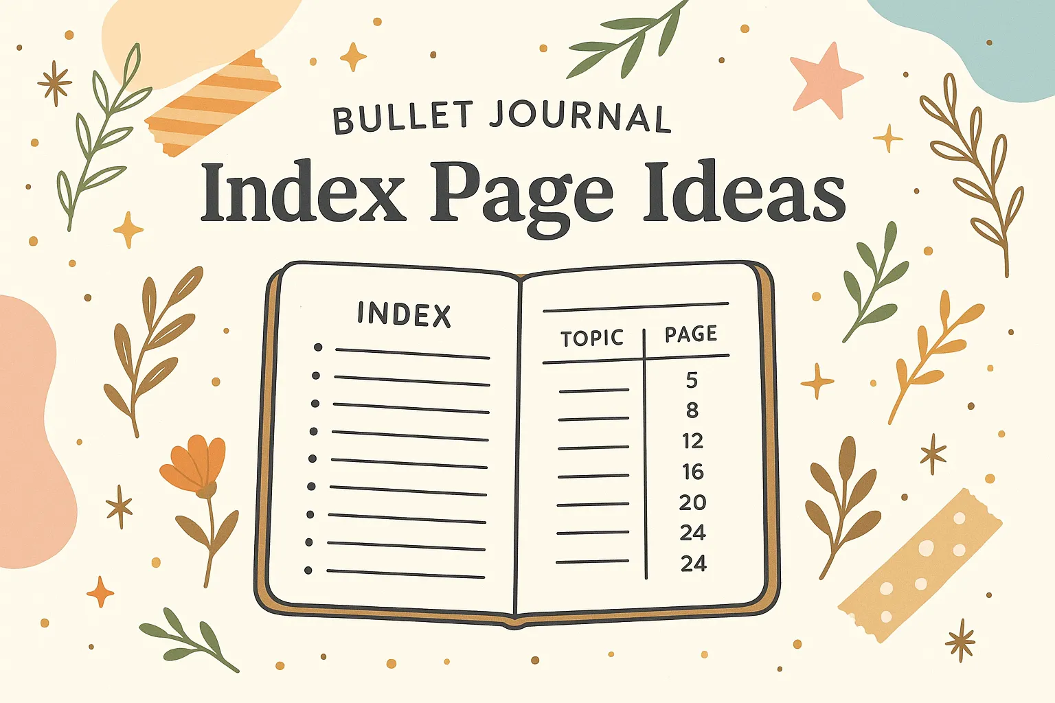 Bullet Journal Index Page Ideas